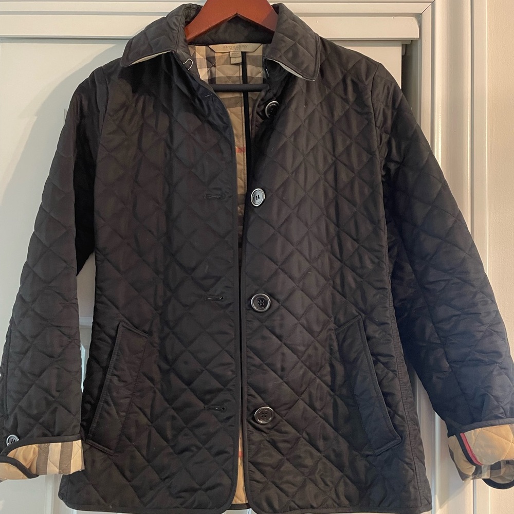 Black Burberry Quilted Coat